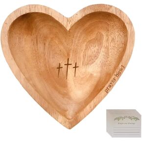 Heart Prayer Bowl,Heart Shaped Wooden Bowl,Wood Decorative Bowls