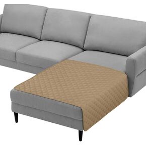 TAOCOCO 100% Waterproof Chaise Couch Cover Reversible Sofa Seat Cover Pet Chaise Cover for L Sectional Couch U Shape Ottomans Couch Furniture Protector Sofa Slipcover, Washable(Off White, Chaise)