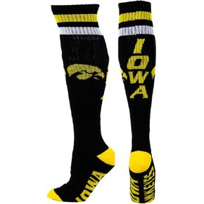 NCAA Iowa Hawkeyes Tube Socks, One Size, Black