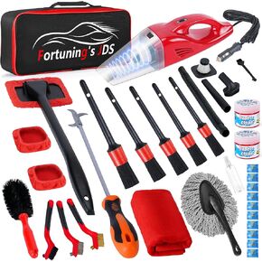 42PCS Car Detailing Kit Interior Cleaner, Car Cleaning Kit, Car Vacuum Car Interior Detailing Kit, Car Wash Kit with Bucket Detailing Brush Set Car Accessories for Motorcycle, Cars, Bikes, Wheels