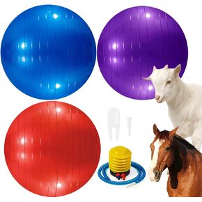 3 Pieces Pet Goat Ball Lamb Toy Horse Ball Dog Training Exercise Ball Toy with Inflator Pump for Pet Dogs Goats Horses to Play in Outdoor Entertainment (Pink, purple, red) in Saudi Arabia