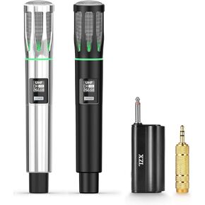 Rechargeable Wireless Microphone with 1/4" Receiver, Two Cordless UHF Mic, Plug-and-Play & Long-Distance Transmission for Karaoke Singing, Stage Performance, Lecture, Wedding Host, Church in Kuwait