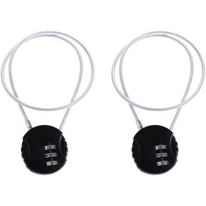 2pcs/Set Password Cable Locks,3 Digit Combination Padlock Locks 50cm Extended Wire Rope Anti-Theft Helmet Lock Bicycle Locks Travel Luggage Lock
