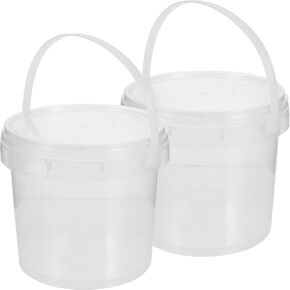 2 Pcs Hand Bucket Ice Cream Storage Tank Storage Bucket Home Use Bucket