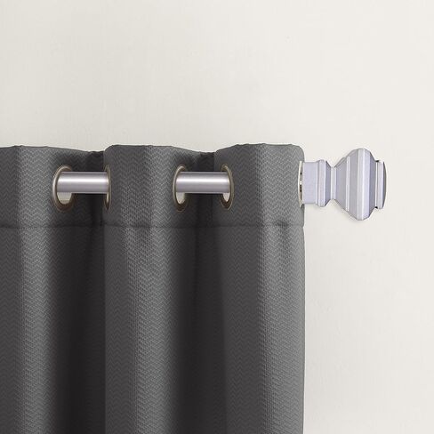 66-120 in. Adjustable Square End Curtain Rod, 1 in. Diameter, Pewter in Kuwait