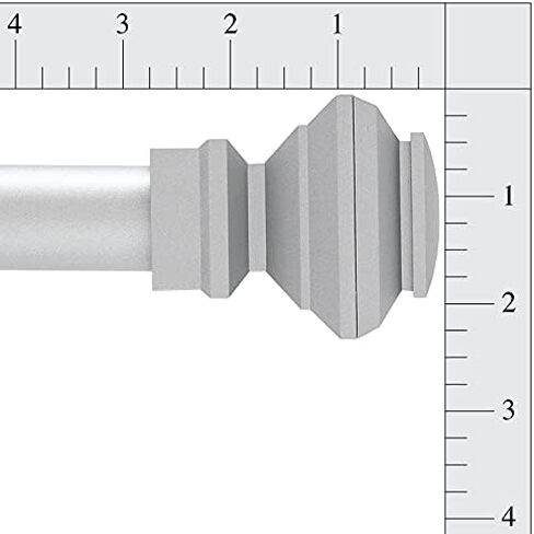 66-120 in. Adjustable Square End Curtain Rod, 1 in. Diameter, Pewter in Kuwait