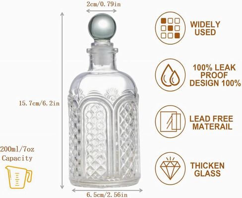 Mini Vintage Style Decorative Flower Vases,Whiskey Decanter with Glass ball Stopper for Cocktail Whisky Brandy Vodka Bourbon Juice(Engrave Bottle) in Saudi Arabia