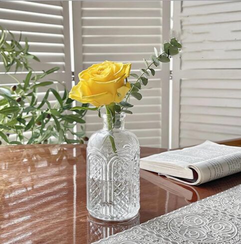 Mini Vintage Style Decorative Flower Vases,Whiskey Decanter with Glass ball Stopper for Cocktail Whisky Brandy Vodka Bourbon Juice(Engrave Bottle) in Saudi Arabia