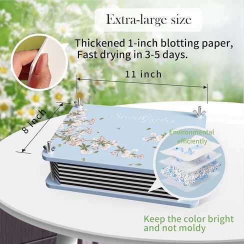 TOVIDO Flower Pressing kit for Adults - 10x10 Inch 6-Ply Wooden Flower Press Kit,3-5 Day Quick Drying Flowers, DIY Arts & Crafts Kit for Plant Lovers (Blue L) in Kuwait