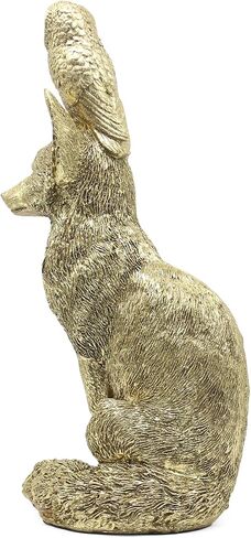 Lukitas Fox and Owl Statues Decor, Animal Group Sculptures, Creative Decoration for Living Room Office, Golden, Resin 11'' in Saudi Arabia