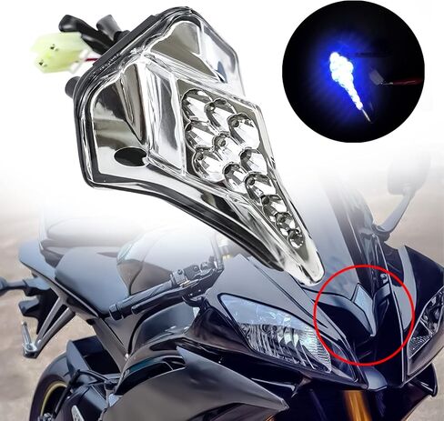 GUAIMI 12 LED Clear/Smoke Lens Center Light Pilot Light Windscreen 3rd eyes for YZF-R6 2008-2012-Black in Saudi Arabia