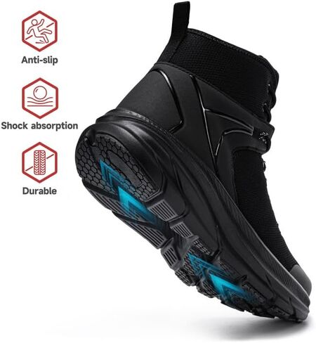 LARNMERN الأحذية العسكرية التكتيكية للرجال أحذية قتالية مقاومة للانزلاق 6 بوصة خفيفة الوزن الشرطة المشي لمسافات طويلة دراجة نارية الأحذية in Kuwait
