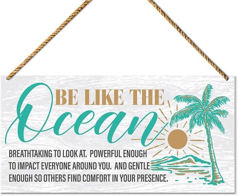 Beach Wood Sign Decor, Summer Bathroom Home Beach House Wall Decoration Bedroom Living Room Door Decor Farmhouse Hanging Sign Decorations, Housewarming Gifts for New House Home, Filled with Sun in Kuwait
