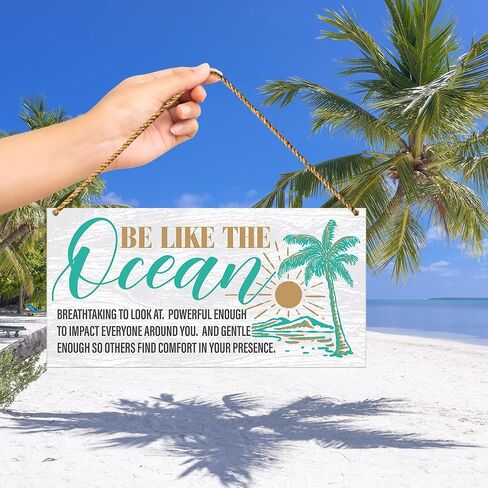 Beach Wood Sign Decor, Summer Bathroom Home Beach House Wall Decoration Bedroom Living Room Door Decor Farmhouse Hanging Sign Decorations, Housewarming Gifts for New House Home, Filled with Sun in Kuwait