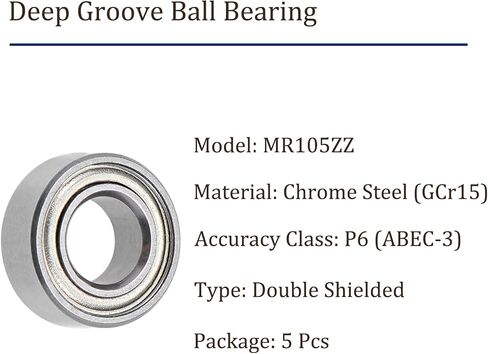 5Pcs MR117ZZ Deep Groove Ball Bearing-[7x11x3mm] Double Shielded Bearing for Industrial Equipment, Motors, Machines, Stainless Steel in Saudi Arabia