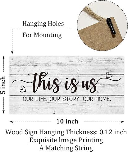 This Is Us Wall Decor Home Wooden Hanging Plaque, Sunflower Decor Sign With Inspirational Quotes, Family Sign Wall Art for Home Living Dining Room Farmhouse - A04 in Saudi Arabia
