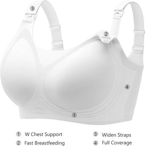 Angelhood Seamless Nursing Bra for Women Wire Free Full Coverage Nursing Bra T-Shirt Bra with Extra Extender in Saudi Arabia
