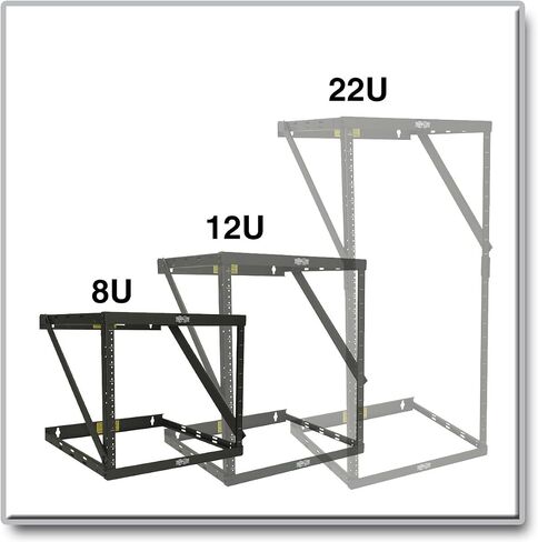 Tripp Lite 8U/12U/22U Expandable Wall-Mount 2-Post Open Frame Rack, Adjustable Network Equipment Rack, UPS Depth, 23.5" Deep (SRWO8U22DP) in Kuwait