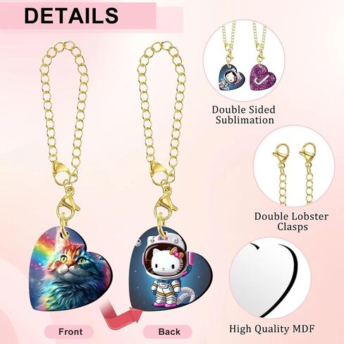 15 Sets Sublimation Charms Accessories for Stanley Cup Sublimation Keychain Blanks Bulk MDF Sublimation Key Chains Charm Blanks for Tumblers with Handle for DIY Crafts Gift (Heart) in Saudi Arabia
