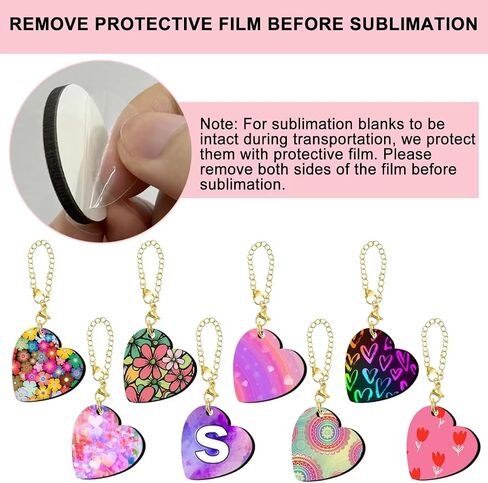 15 Sets Sublimation Charms Accessories for Stanley Cup Sublimation Keychain Blanks Bulk MDF Sublimation Key Chains Charm Blanks for Tumblers with Handle for DIY Crafts Gift (Heart) in Saudi Arabia