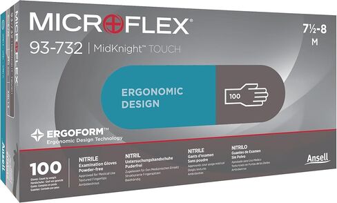 MICROFLEX MidKnight MK-296 Disposable Nitrile Gloves for Mechanics, Auto, Cleaning, Tattoos in Saudi Arabia