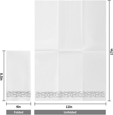 CHEFCAT 100 Disposable Napkins Paper Napkins Decorative Cloth-Like Hand Tissue Paper Dinner Paper Bulk Linen-Feel Guest Towels for Kitchen Bathroom Wedding Everyday Use in Saudi Arabia