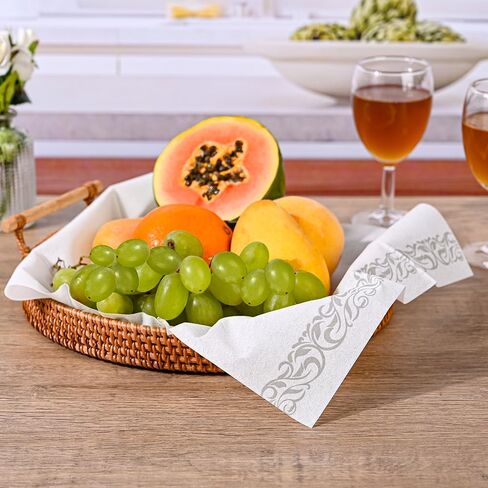 CHEFCAT 100 Disposable Napkins Paper Napkins Decorative Cloth-Like Hand Tissue Paper Dinner Paper Bulk Linen-Feel Guest Towels for Kitchen Bathroom Wedding Everyday Use in Saudi Arabia