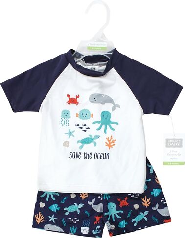 Hudson Baby Unisex Baby Swim Rashguard Set, Ice Cream Popsicle, 12-18 Months in Saudi Arabia