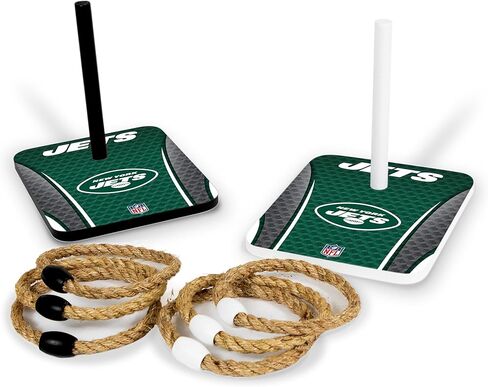 مجموعة اقتباسات من الخشب الصلب NFL مع طباعة مباشرة لرسومات الفريق عالية الدقة - لعبة رمي حلقة الباب الخلفي - هدية رائعة لأي مشجع لكرة القدم! ألعاب Ring Toss العائلية الخارجية للشاطئ in Kuwait