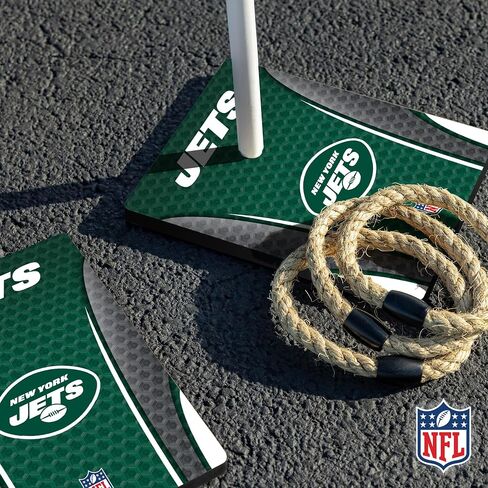مجموعة اقتباسات من الخشب الصلب NFL مع طباعة مباشرة لرسومات الفريق عالية الدقة - لعبة رمي حلقة الباب الخلفي - هدية رائعة لأي مشجع لكرة القدم! ألعاب Ring Toss العائلية الخارجية للشاطئ in Kuwait