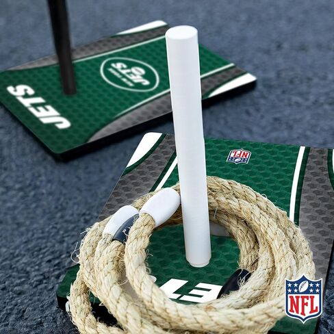 مجموعة اقتباسات من الخشب الصلب NFL مع طباعة مباشرة لرسومات الفريق عالية الدقة - لعبة رمي حلقة الباب الخلفي - هدية رائعة لأي مشجع لكرة القدم! ألعاب Ring Toss العائلية الخارجية للشاطئ in Kuwait