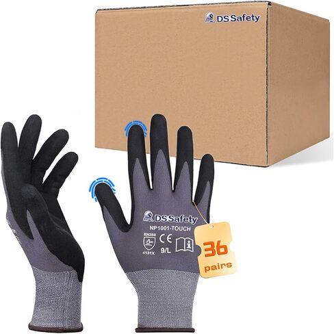 NP1001 Safety Work Gloves Comfort Stretch Fit Power Grip Smart Touch Durable Foam Coated in Saudi Arabia