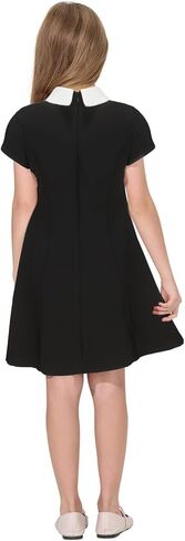 Girls Dress Costume Kids Black Dress with Socks Necklace Short Sleeve Casual Dress Halloween Costumes in Kuwait