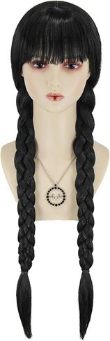 Girls Dress Costume Kids Black Dress with Socks Necklace Short Sleeve Casual Dress Halloween Costumes in Kuwait