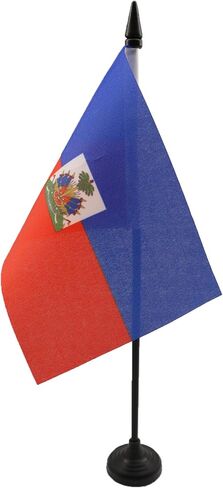 Bonaire Table Flag 5'' x 8'' - Bonaire Desk Flag 21 x 14 cm - Black plastic stick and base - AZ FLAG in Saudi Arabia