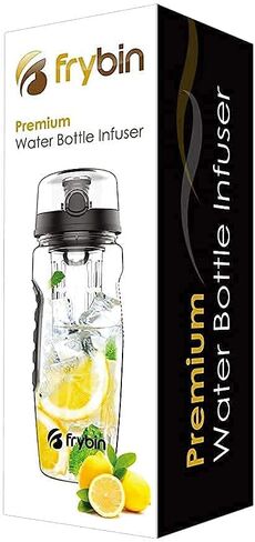 Fruit Infuser Water Bottle | Removable Infusion Basket for Flavor | Bonus Brush and Sleeve for Freshness | Made of Durable TRITAN Plastic | BPA Free Water Infuser Bottle, 32 Ounce (Black) in Saudi Arabia
