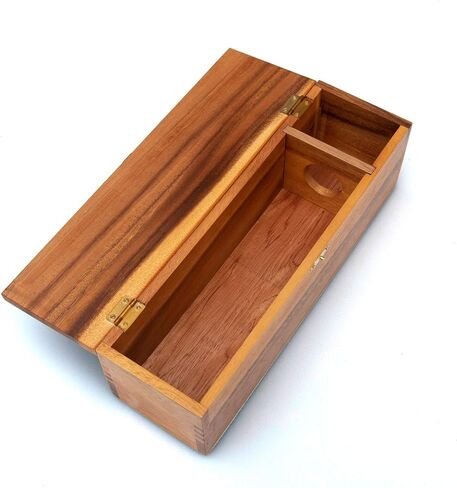 THIRTEEN CHEFS Villa Acacia Wooden Wine Box for Gifts, Solid Wood with Hinged Lid in Saudi Arabia