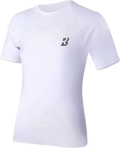Roadbox Boys Youth Compression Shirt - Short Sleeve Undershirt for Kids Quick Dry Athletic Baseball T-Shirt Base Layer in Saudi Arabia