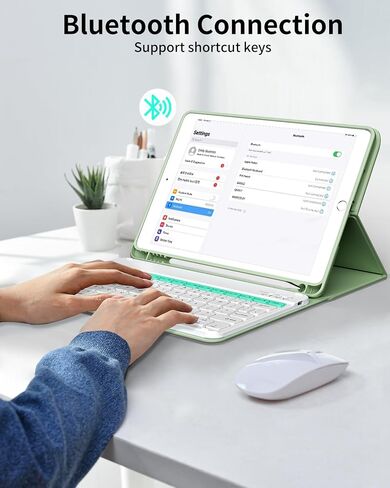 Keyboard Case for iPad 9th Generation 10.2 inch, Stand Folio Detachable Wireless Bluetooth Rechargeable Keyboard Soft TPU Back Case with Pencil Holder for iPad 9th/8th/7th Gen, Gray in Saudi Arabia