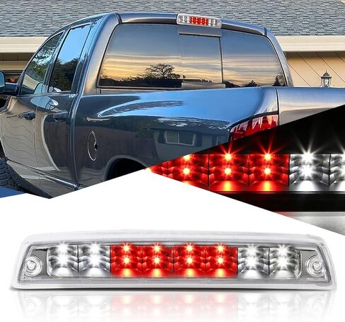 Auto Dynasty Dual Row 16 LED Rear Tail Center High Mount Stop Lamp Third Brake Cargo Light Compatible with Dodge Ram 1500 2500 3500 94-01, Black Housing, Clear Lens in Kuwait