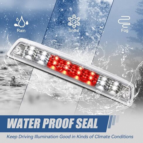 Auto Dynasty Dual Row 16 LED Rear Tail Center High Mount Stop Lamp Third Brake Cargo Light Compatible with Dodge Ram 1500 2500 3500 94-01, Black Housing, Clear Lens in Kuwait