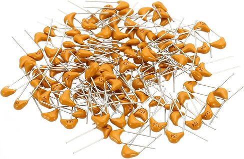 PATIKIL 0.1uf 50V Multilayer Monolithic Ceramic Capacitors, 120 Pcs Ceramic Chip Capacitor Assortment Kit for Power, Yellow in Saudi Arabia