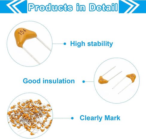 PATIKIL 0.1uf 50V Multilayer Monolithic Ceramic Capacitors, 120 Pcs Ceramic Chip Capacitor Assortment Kit for Power, Yellow in Saudi Arabia