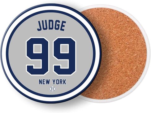 Yankee Coasters for Drinks, New York Baseball Ceramic Coasters Set of 6, Yankee Gift for Man Home Decor in Saudi Arabia