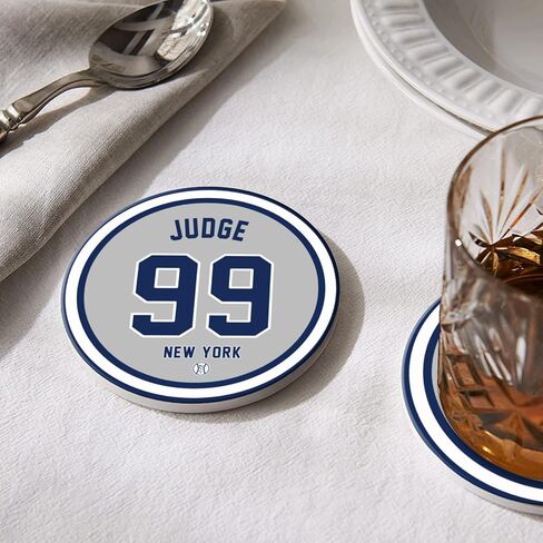 Yankee Coasters for Drinks, New York Baseball Ceramic Coasters Set of 6, Yankee Gift for Man Home Decor in Saudi Arabia