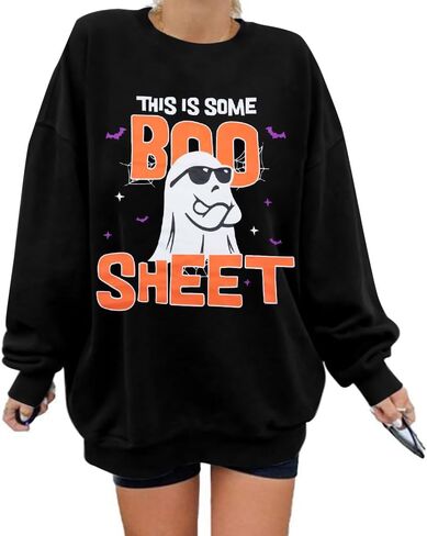 KIDDAD Halloween Nurse Sweatshirt Women Boo Boo Crew Shirts Funny Nurse Ghost Graphic Pullover Tops Spooky Long Sleeve Top in Saudi Arabia