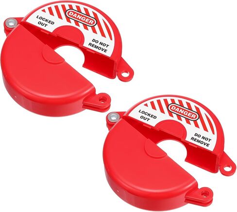 PATIKIL Gate Valve Lockout, 2 Pack Gate Valve Lockout Device Outdoor Faucet Water Spigot Lock for 2-1/2" to 5" Diameter Valve Handles Faucet Knob Spigot Propane Tank Style 1, Red in Saudi Arabia