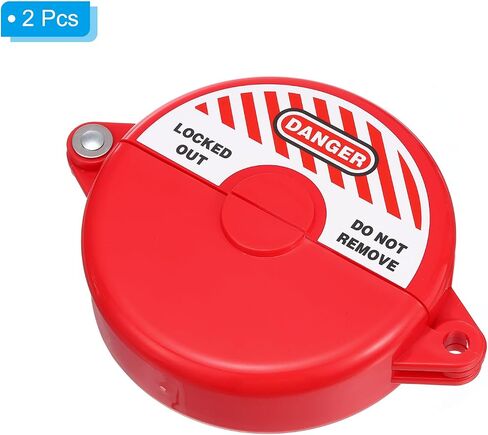 PATIKIL Gate Valve Lockout, 2 Pack Gate Valve Lockout Device Outdoor Faucet Water Spigot Lock for 2-1/2" to 5" Diameter Valve Handles Faucet Knob Spigot Propane Tank Style 1, Red in Saudi Arabia