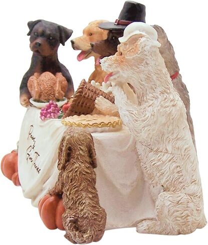تمثال Wowser Paws & Give Thanks، ديكور طاولة طعام عيد الشكر للكلاب، ديكور عطلة قائم بذاته، ارتفاع 5.5 سم in Saudi Arabia