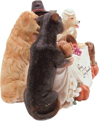 تمثال Wowser Paws & Give Thanks، ديكور طاولة طعام عيد الشكر للكلاب، ديكور عطلة قائم بذاته، ارتفاع 5.5 سم in Saudi Arabia
